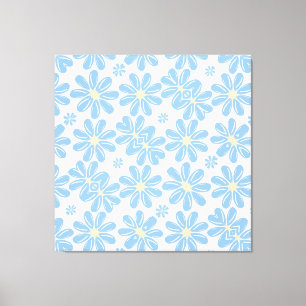 Motif Floral Bleu - Impression de toile