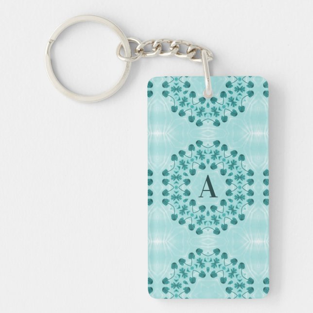 Motif floral, bleu Turquoise initial (Devant)