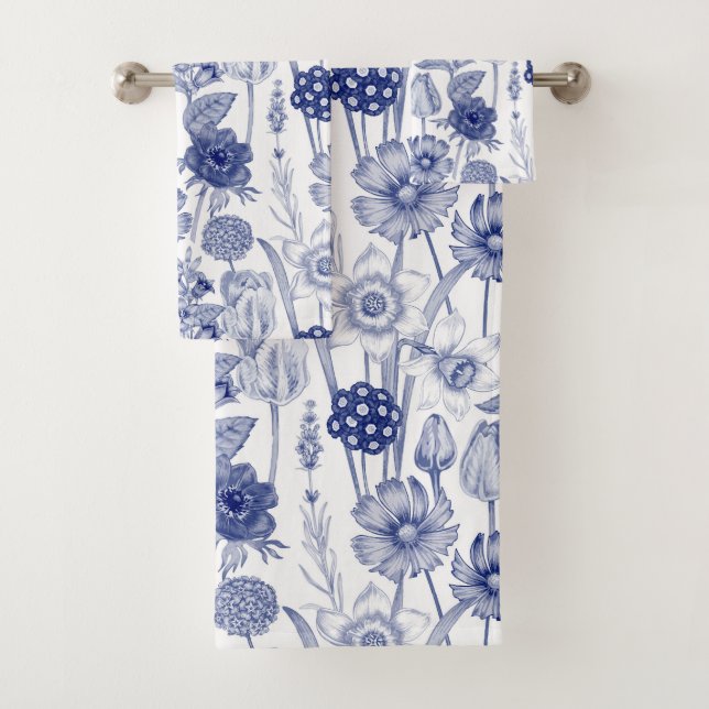 motif floral bleu vintage (En situation)