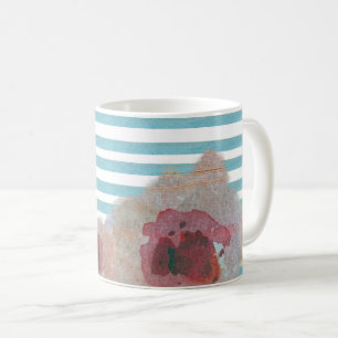 Motif floral chic de Boho rayé   Café Mug