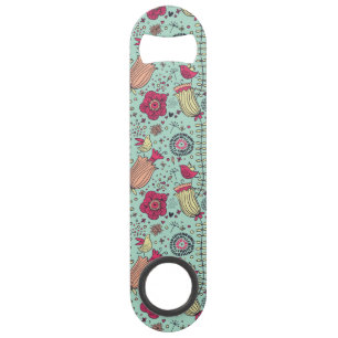 Motif floral de bande dessinée avec des oiseaux