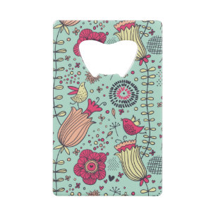 Motif floral de bande dessinée avec des oiseaux