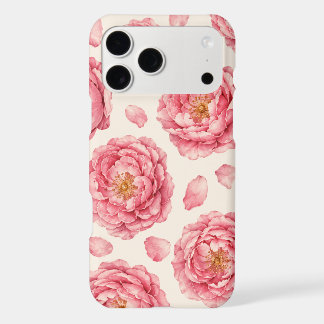 Motif floral de pivoine rose