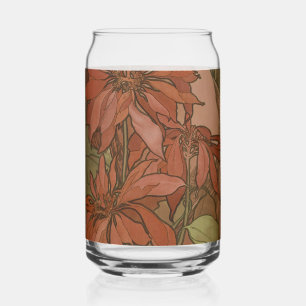 Motif floral de Poinsettia Art nouveau rouge de Mu