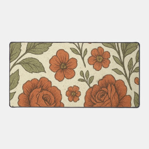 Motif floral de rose en terre cuite vintage