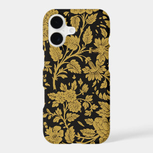 Motif floral en or antique indien avec motif noir