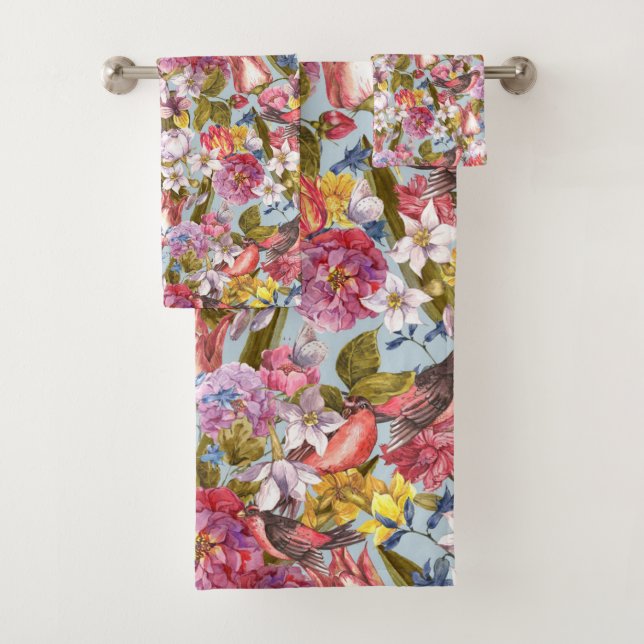 Motif floral Foliage Oiseaux Papillons Peony (En situation)