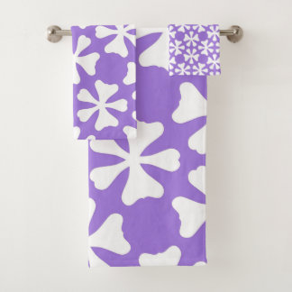 Motif floral géométrique moderne violet et blanc