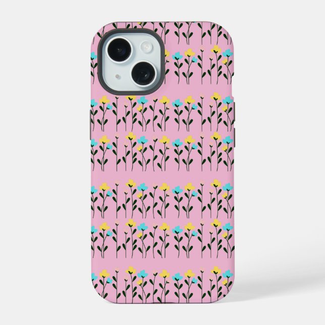 Motif floral gris chic monogramme (Verso)