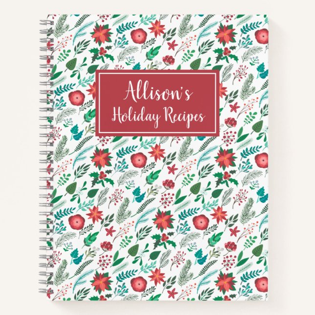Motif Floral hiver Recettes de vacances Livre de r (Devant)