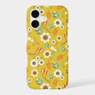 Motif floral jaune moutarde vintage