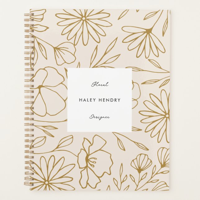 Motif floral minimaliste moderne rose or (Devant)