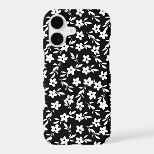Motif floral noir et blanc