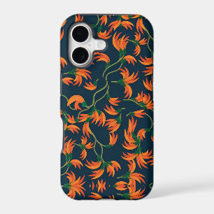 Motif floral orange fluide
