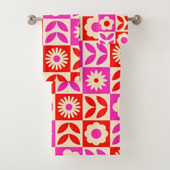 Motif floral rétro vibrant (En situation)