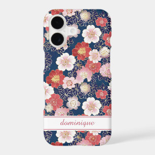 Motif Floral Rose Japonais Monogrammé