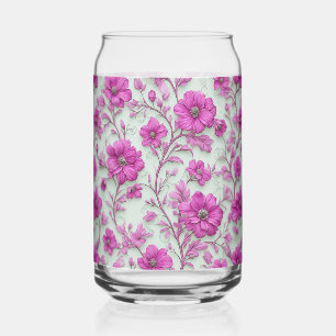 Motif floral rose vibrant avec fleurs magenta