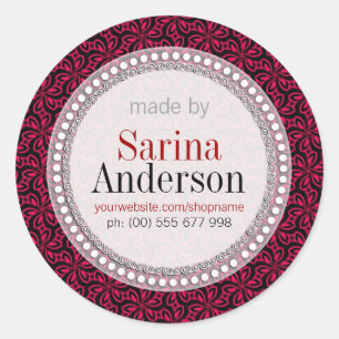 Motif Floral Rouge Noir Fabriqué Par Des Stickers 