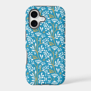 Motif floral sans couture : blanc et or sur fond b