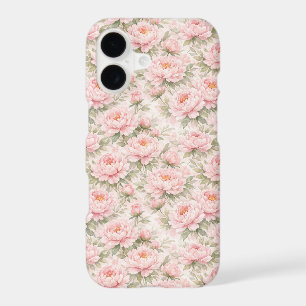 Motif floral sans couture de pivoine à l'aquarelle