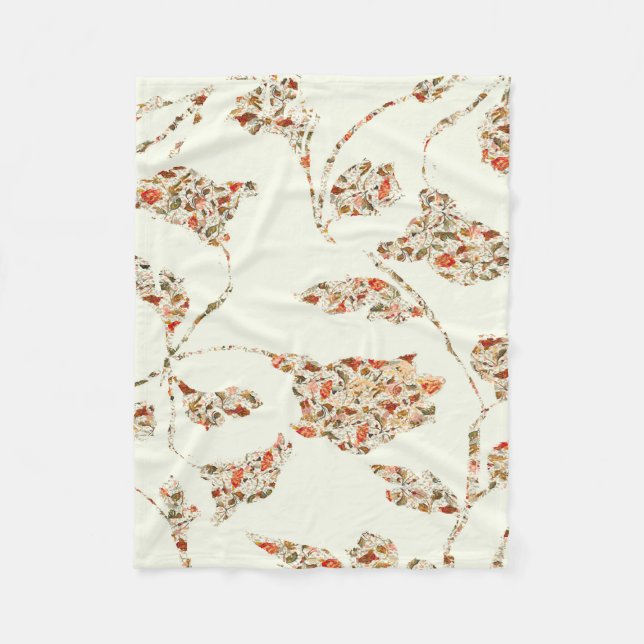 motif floral sur la couverture crème d'ouatine (Devant)