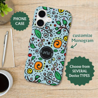 Motif floral Tourbillon orange de Baie sur Teal - 
