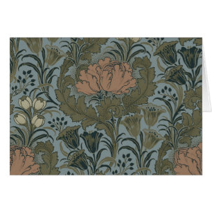 Motif floral victorien antique terre cuite sauge