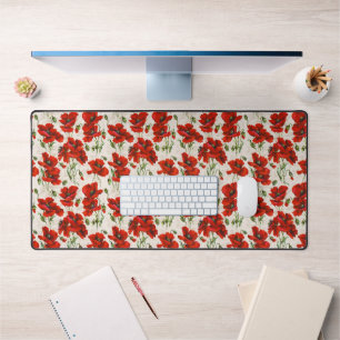 Motif floral vintage rouge coquelicot Art botaniqu