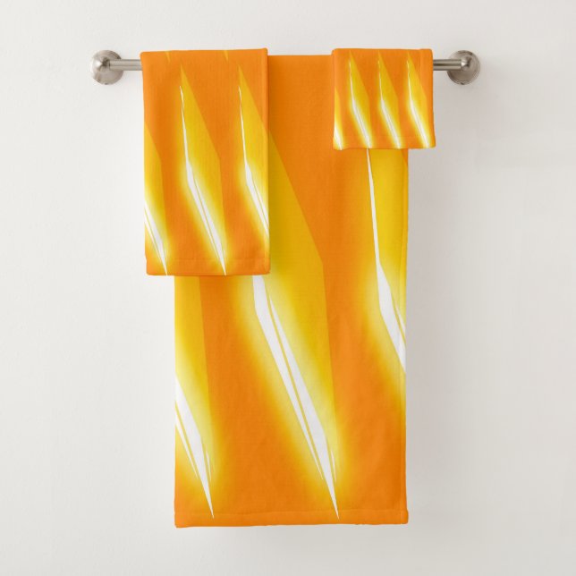 Motif Fluorescent Orange et Blanc Rhombus (En situation)