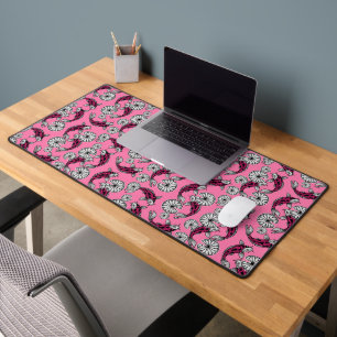 Motif folklorique de carpe rose indigo japonais
