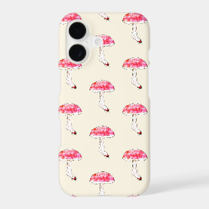 Motif fongique pastel de champignon rose dessiné à
