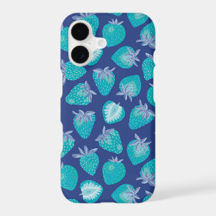 Motif fraise d'été bleu