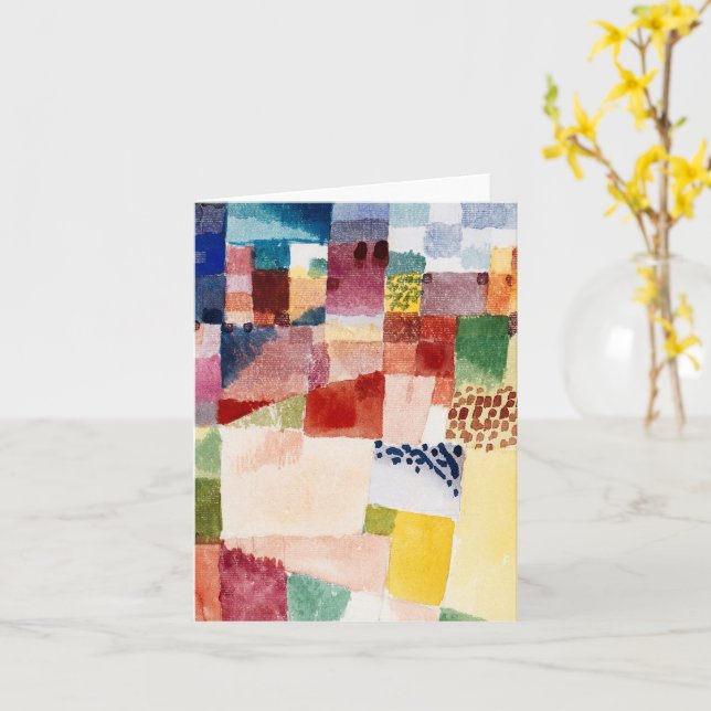 Motif from Hammamet by Paul Klee, Abstract Art Card (Yellow Flower)