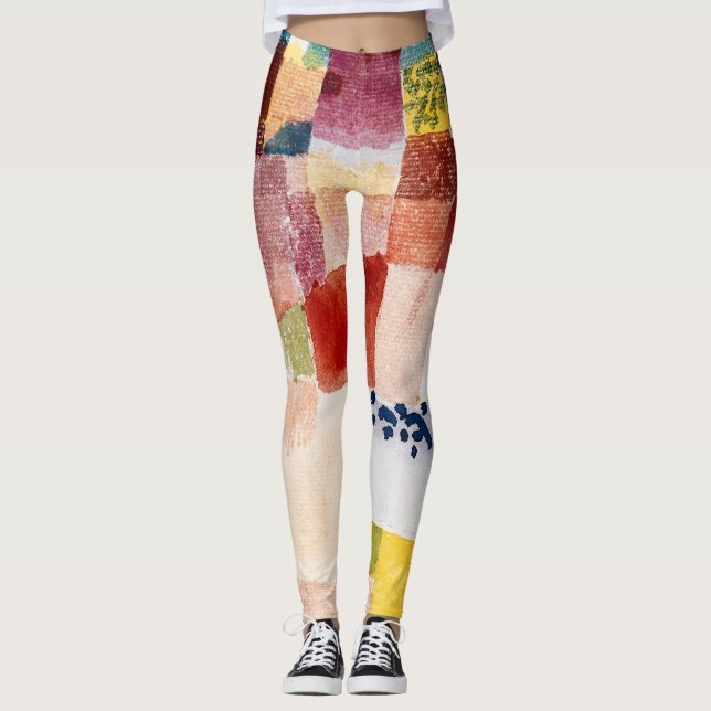 Motif from Hammamet by Paul Klee, Abstract Art Leggings (Front)