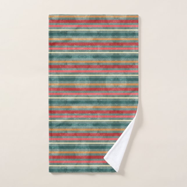 Motif géométrique à l'aquarelle Homer Stripes (Serviette à main)
