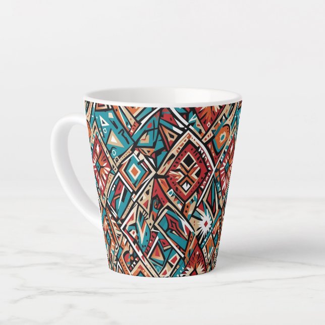 motif géométrique Abstrait 19 - Latte Mug (Angle gauche)
