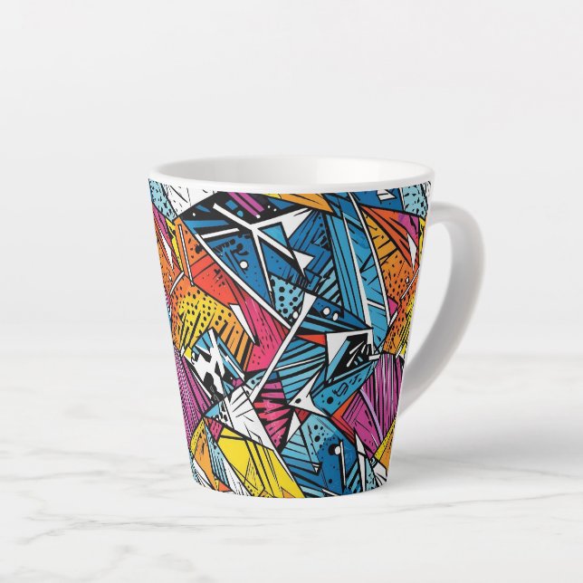 motif géométrique Abstrait 21 - Latte Mug (Angle droit)