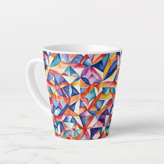 motif géométrique Abstrait 23 - Latte Mug (Angle gauche)