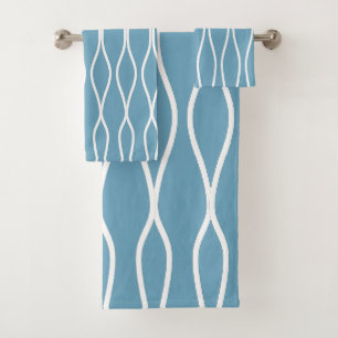 Motif géométrique Abstrait blanc sur Turquoise