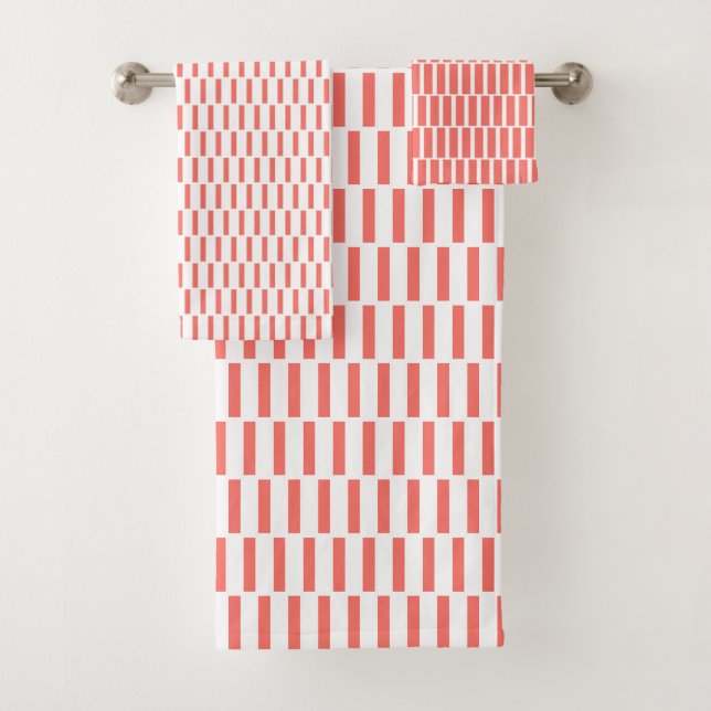Motif géométrique blanc corail (En situation)