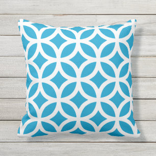 Motif géométrique bleu de l'île Coussins extér