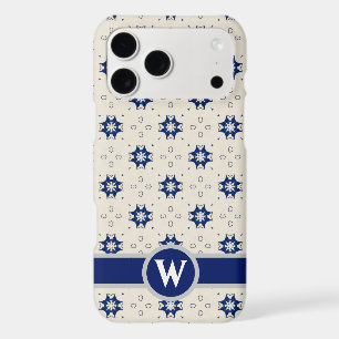 Motif géométrique bleu Prépa Monogramme Sécurité