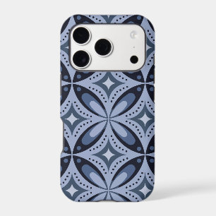 Motif géométrique bleu style rétro