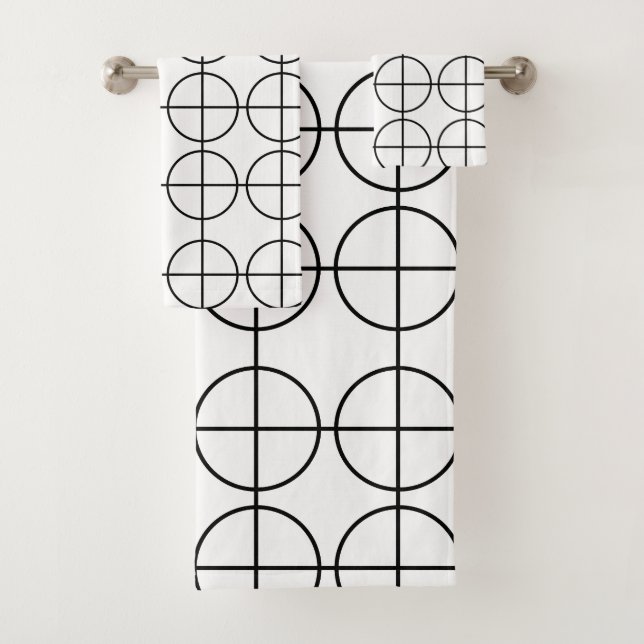 Motif géométrique Cercle noir et blanc (En situation)