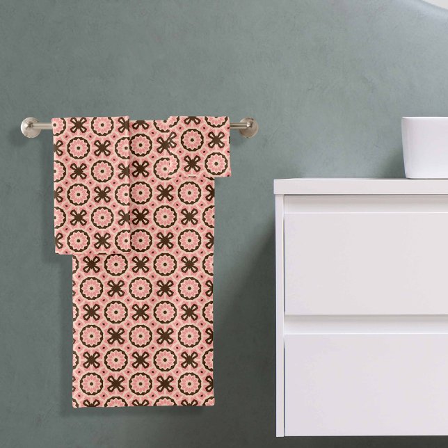 Motif géométrique chic Boho rose et Brown (Créateur téléchargé)