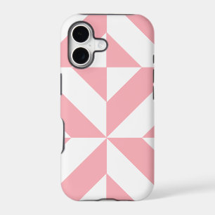 Motif géométrique de cube déco melon rose