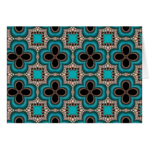 Motif géométrique de style marocain turquoise et n