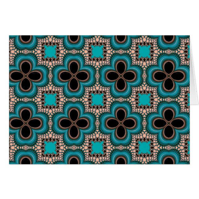 Motif géométrique de style marocain turquoise et n (Devant horizontal)
