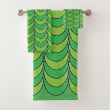Motif géométrique demi-cercle vert géométrique
