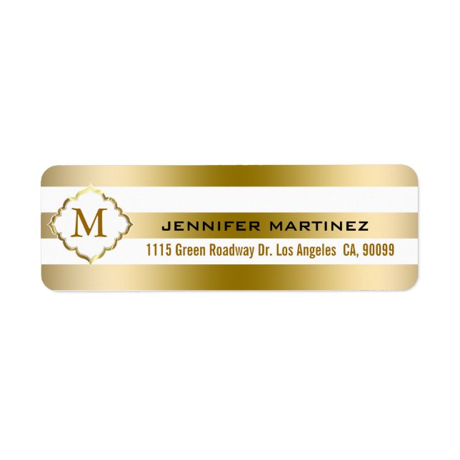 Motif géométrique des bandes d'or monogrammes (Devant)